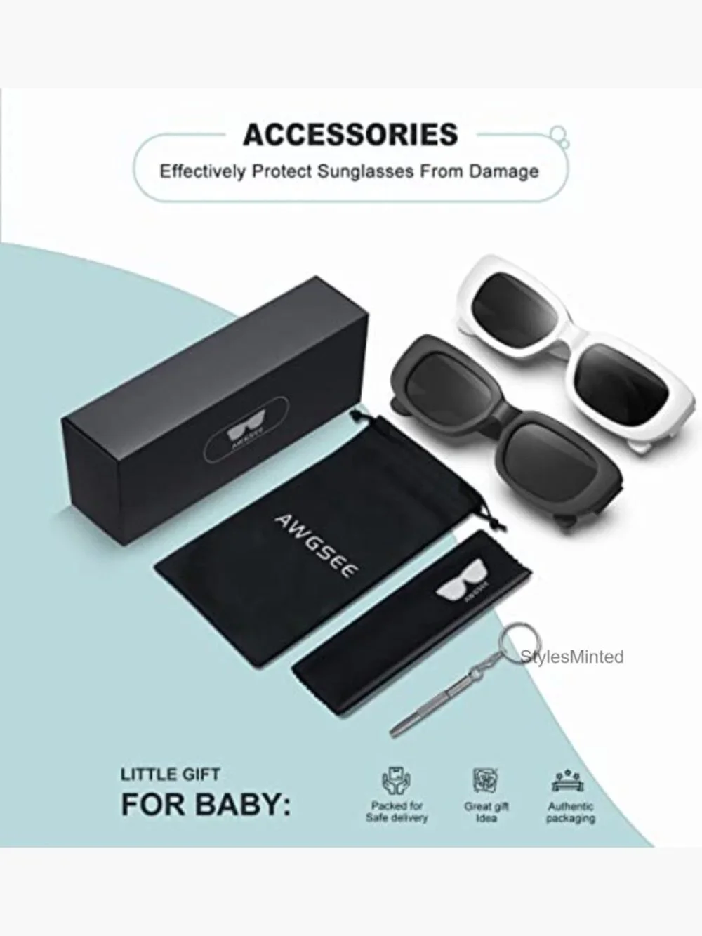 Unisex UV Protection Retro Kids Sunglasses Rectangle 90s Vintage Shades